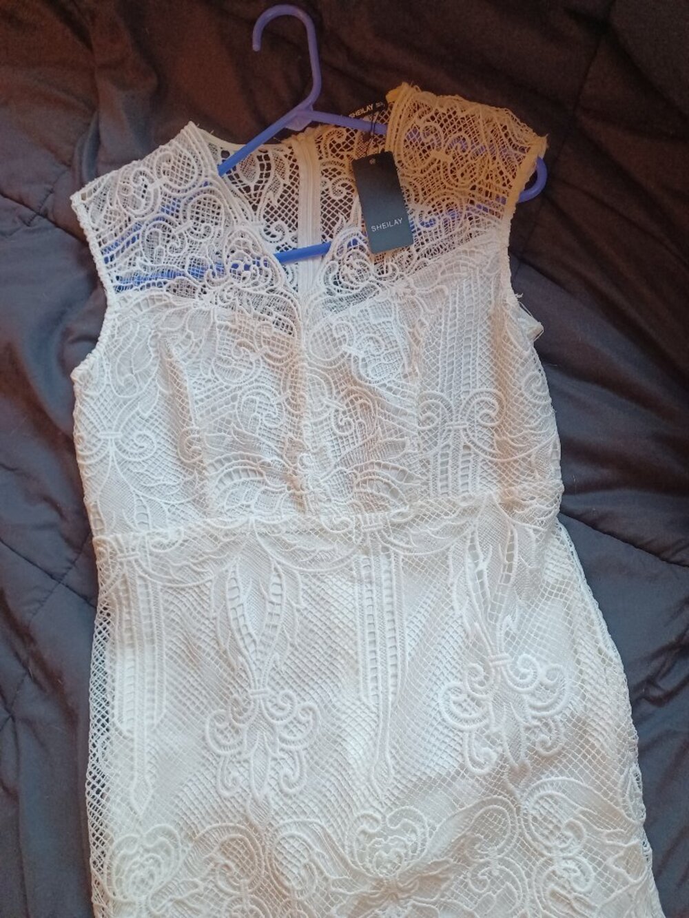 White lace wedding dress with train